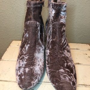 Crushed Velvet Booties